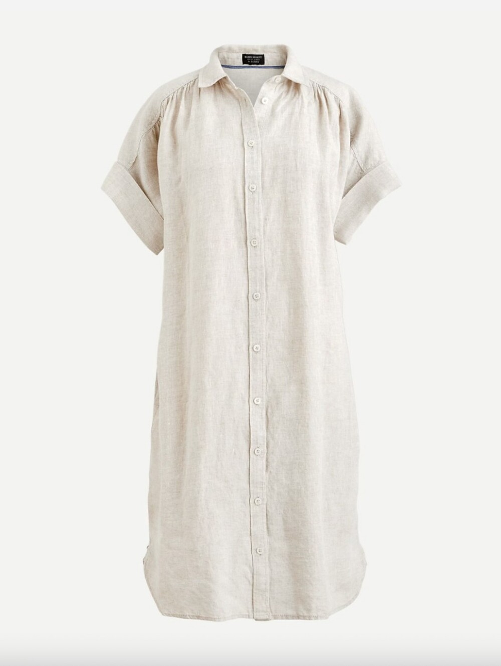 J. Crew Natural Linen Button-Front Shirt Dress